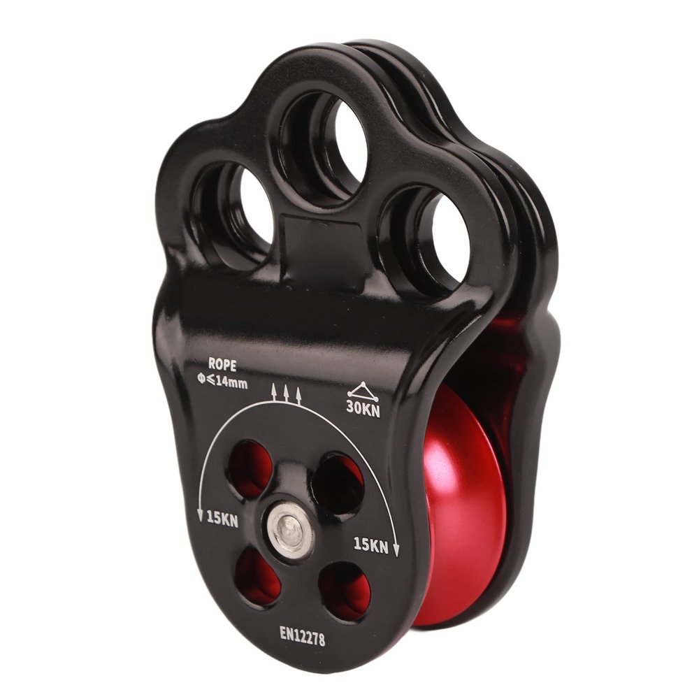 Keenso 30KN Climbing Pulley,Hitch Climber Pulley Climbing Bearing Pulley for Rock Climbing, Rappelling, Zipline Sports