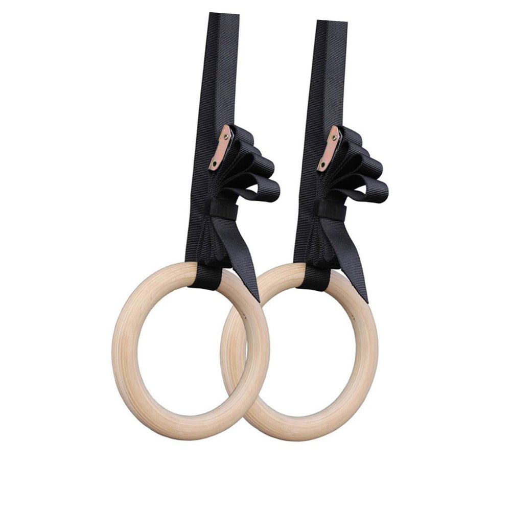 WHAMVOX Birch Hanging Ring Gymnastics Rings for Bar Wood Exercise Straps Fitness Equipment