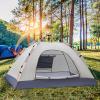 2-Person Camping Tent Easy Set up Shelter with Windows Weatherproof Portable Beach Tent Sun Shelter Canopy Lightweight Compact Outdoor Tent for Backpacking, Hiking, Gathering (Beige) view 2