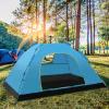2-Person Camping Tent Easy Set up Shelter with Windows Weatherproof Portable Beach Tent Sun Shelter Canopy Lightweight Compact Outdoor Tent for Backpacking, Hiking, Gathering (Blue) view 2