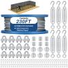 Tandefio Batting Cage Netting Wire Tension Kit Batting Cage Suspension Net Hanging Kits Ideal for Baseball and Softball Hitting Tunnels (55 ft) view 1