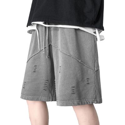 SWJGLITTR Mens Cotton Drawstring Shorts Running Elastic Waist Loose Fit Short Training Basketball Cargo Short Pant (Grey,Medium)