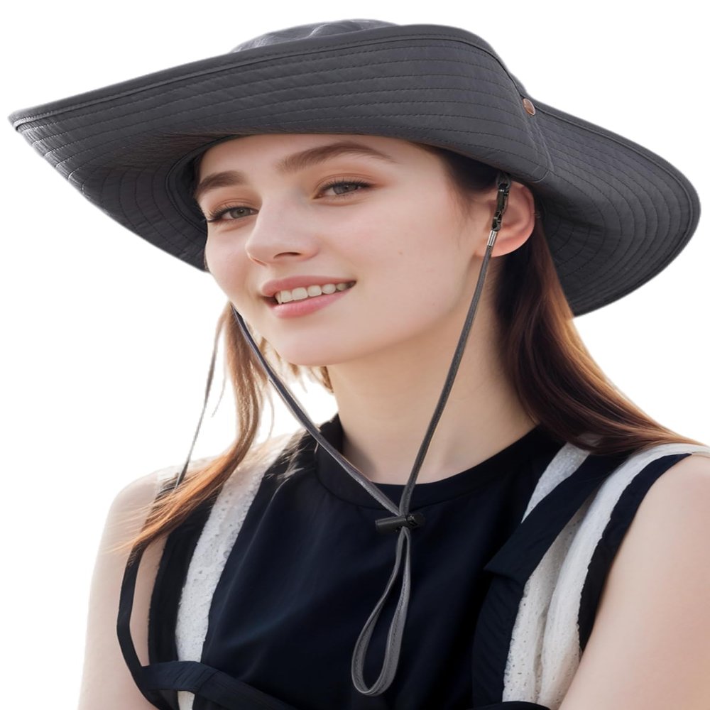 361 Sun Hats for Women Men UV Protection Summer Hat Wide Brim Packable UPF50 Cowboy Hat Hiking Fishing Hats Unisex, Gray