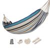 AISHULEI Garden Canvas Hammock Camping Hammock Durable Canvas Fabric Single Hammocks Load Bearing 330 Lbs with Carrying Bag for Camping, Patio, Backyard, Outdoor (Color : Blue) view 1