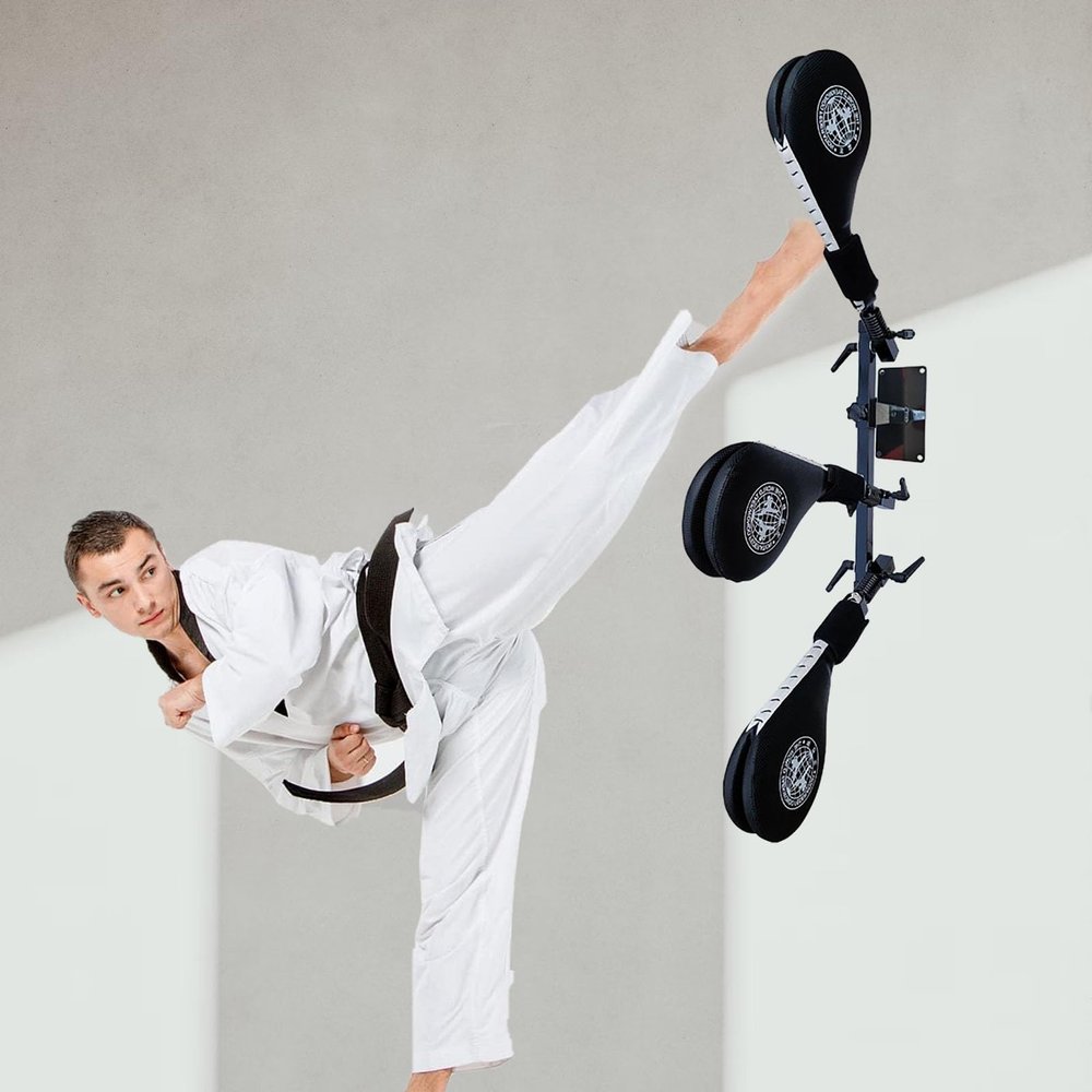 Elitix Wing Chun Dummy Kids Adult Taekwondo Karate Standing Kicking Target, Free Standing Wing Chun Kung Fu Exercise Dummy Pads, Kick Leg Target Exercise Pile