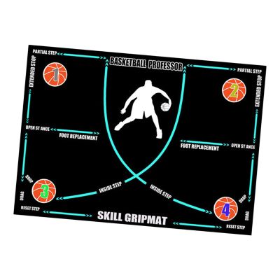 Colaxi Basketball Footwork Mat Basketball Training Mat Silent Antislip Basketball Skills Training Equipment Basketball Footstep Mat, Blue Line with Strap