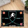 Colaxi Basketball Footwork Mat Basketball Training Mat Silent Antislip Basketball Skills Training Equipment Basketball Footstep Mat, Blue Line with Strap view 2