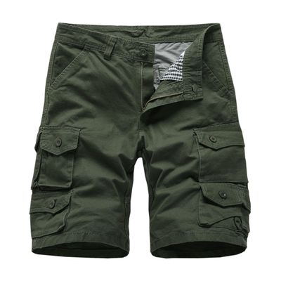 SWJGLITTR Men's Multi Pocket Short Overall Cotton Lightweight Casual Outdoor Short Summer Straight Cargo Short Pant (Green,32)