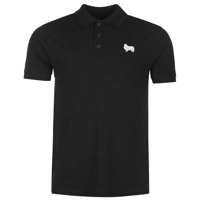 woxingwosu Mens Polo Shirts Shetland Sheepdog Embroidered Short Sleeve Polo Shirt Cotton Tennis Shirts for Men (Large,Black)