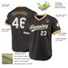 Make Your Own Hip Hop Athletic T Shirts, Personalized Black Team Uniforms for Men Women Youth Boys Girls, Custom Short Sleeve Styles Gold Black White Name Number Name Number Stitched Front Back view 2