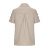 2024 Womens Cotton Linen Button Down Shirt Fashion Short Sleeve Tees Casual Work Dressy Blouse Tops with Pockets view 3