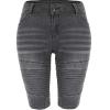 Zylphorix Womens Knee Length Curvy Stretch Short Jeans Middle Rise Stretchy Denim Shorts Summer Mid Waisted Denim Shorts (X-Large,Dark Gray) view 2