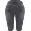 Zylphorix Womens Knee Length Curvy Stretch Short Jeans Middle Rise Stretchy Denim Shorts Summer Mid Waisted Denim Shorts (X-Large,Dark Gray) view 3