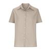 2024 Womens Cotton Linen Button Down Shirt Fashion Short Sleeve Tees Casual Work Dressy Blouse Tops with Pockets view 2