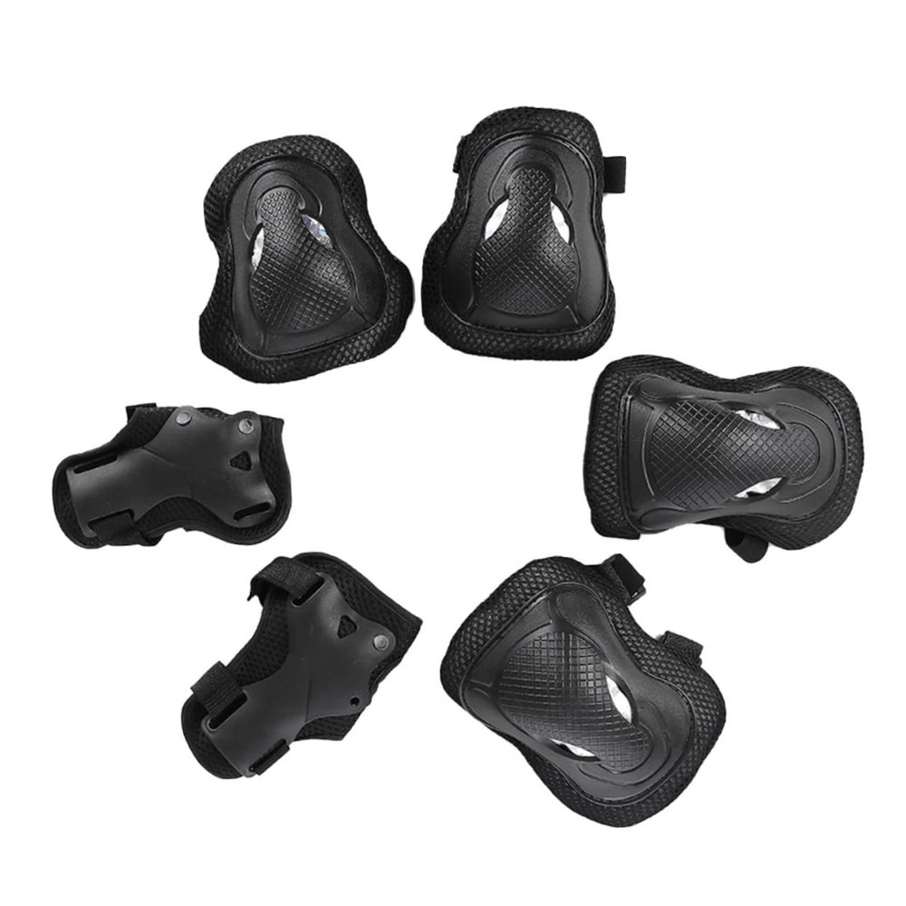 GANAZONO Thickening Gear for Adults 6pcs Protective Gear Kit Knee Pads Skates Black