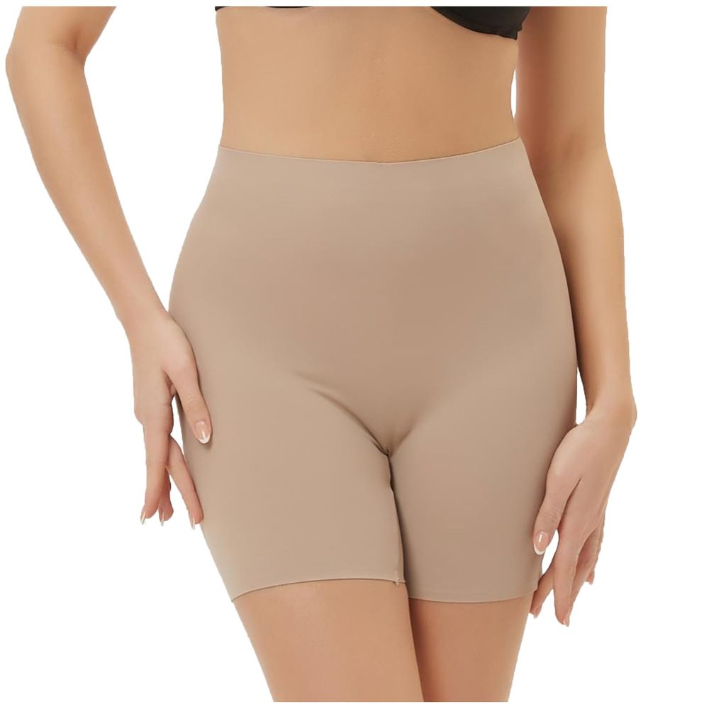 HGps8w 2025 Summer Womens Slip Shorts for Under Dresses Seamless Smooth Shapewear Shorts Anti Chafing Boyshorts Panties