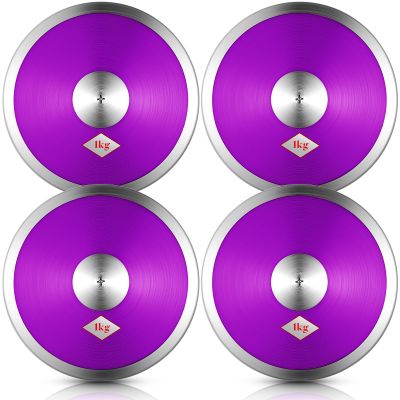 VercanMonth 4 Pcs Sports Training Discus Boys Girls Discus Track and Field Discuses Training Equipment for High School and College Throwers Practice and Competition(Purple)