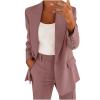 2 Piece Outfits for Women Dressy Work Pants Suits, Blazer Jacket & Straight-Leg Long Pants Business Casual Clothes