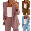 2 Piece Outfits for Women Dressy Work Pants Suits, Blazer Jacket & Straight-Leg Long Pants Business Casual Clothes view 2