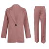 2 Piece Outfits for Women Dressy Work Pants Suits, Blazer Jacket & Straight-Leg Long Pants Business Casual Clothes view 4