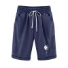 NineFit Basics Teen Girls Knee Length Lounge Shorts Cotton Linen Casual Sweat Shorts Dandelion Print Walking Bermuda Shorts with Pockets, Medium, 1-navy view 1