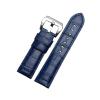 CAREG Quality Brown Handmade Band Men Watchband Compatible With Panerai Leather Watch Straps Male Replacement Bands Wist Bracelet 22mm 24mm 26mm Durable ( Color : Blue-Blue Line , Size : 22mm Silvery view 1
