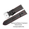 CAREG Quality Brown Handmade Band Men Watchband Compatible With Panerai Leather Watch Straps Male Replacement Bands Wist Bracelet 22mm 24mm 26mm Durable ( Color : Blue-Blue Line , Size : 22mm Silvery view 3