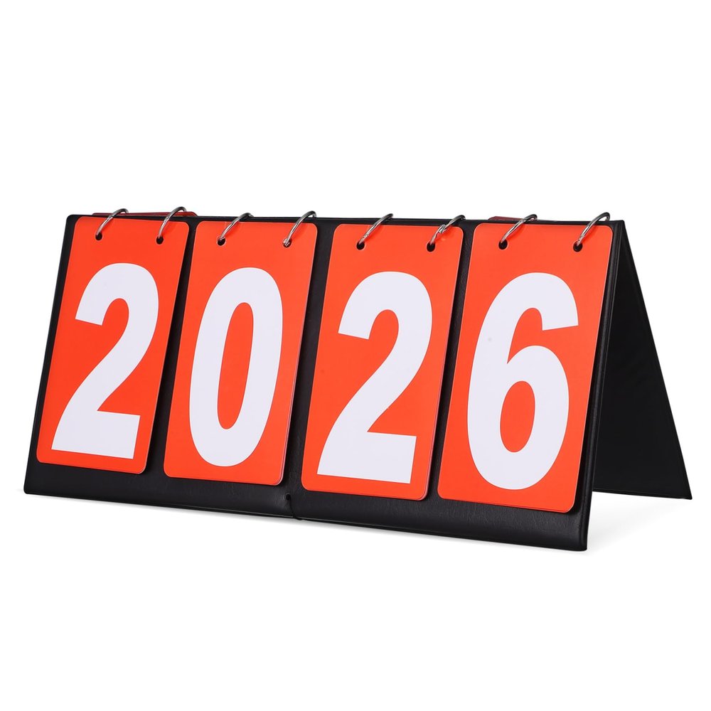 Yardwe Portable Multi-Sports Scoreboard Flipper Durable Tabletop Score Keeper for Basketball Football Volleyball More Lightweight with Numbers for Games Red