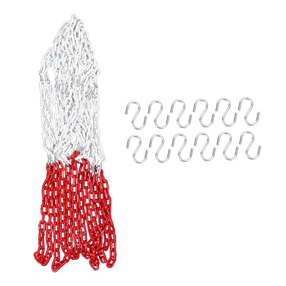 Yardwe Buckle Manganese Steel Chain Basketball Net Galvanized Steel Outdoor Indoor Hoop Accessory Basketball Net Easy Install