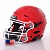Riddell SpeedFlex Adult Helmet w/White SF-2BD Facemask + US Flag Decal (Scarlet, Small) - Green Gridiron view 3