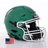 Riddell SpeedFlex Adult w/White SF-2BD Facemask + US Helmet Flag Decal (Kelly Green Helmet, Small) - Green Gridiron view 1