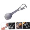 MERRYHAPY Camping Spork Multi-use Stainless Steel Fork Spoon Combo for Hiking Backpacking and Outdoor Dining Includes Bottle Can Openers Lightweight and Portable view 4