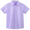 Aimehonpe Kids Boys Short Sleeve Print Dress Shirt Button Down Comfort Flex Shirts Spring Summer Outfits, LilacAnchor, Large view 1