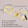 14K Gold Plated 925 Sterling Silver Post Rose Flower Stud Earrings for Women Birthstone Cubic Zirconia Studs Earrings Hypoallergenic & Nickel Free Jewelry Yellow Gold Plated Diamond view 3
