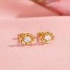 14K Gold Plated 925 Sterling Silver Post Rose Flower Stud Earrings for Women Birthstone Cubic Zirconia Studs Earrings Hypoallergenic & Nickel Free Jewelry Yellow Gold Plated Diamond view 4