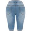 Zylphorix Womens Knee Length Curvy Stretch Short Jeans Middle Rise Stretchy Denim Shorts Summer Mid Waisted Denim Shorts (Small,Blue) view 3
