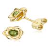 14K Gold Plated 925 Sterling Silver Post Rose Flower Stud Earrings for Women Birthstone Cubic Zirconia Studs Earrings Hypoallergenic & Nickel Free Jewelry Yellow Gold Plated Peridot view 1
