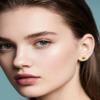 14K Gold Plated 925 Sterling Silver Post Rose Flower Stud Earrings for Women Birthstone Cubic Zirconia Studs Earrings Hypoallergenic & Nickel Free Jewelry Yellow Gold Plated Peridot view 2