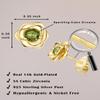 14K Gold Plated 925 Sterling Silver Post Rose Flower Stud Earrings for Women Birthstone Cubic Zirconia Studs Earrings Hypoallergenic & Nickel Free Jewelry Yellow Gold Plated Peridot view 3
