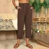 Pants for Women 2024 White Cotton Pants for Women Dressy Outfits for Women Womens 2 Piece Set Wide Leg Set view 2
