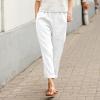 Ladies Linen Pants White Beach Pants for Women 2 Piece Outfit Matching Sets for Women White Slacks Women Dressy view 2