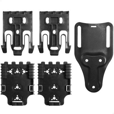 2Pc QLS Quick Locking System Bundle Kit with 2" Mid Ride Locking, Including QLS Fork and Duty Receiver Plate, FirAim Premium Attachment for Duty Holsters and Duty Belt Accessories, Black, One Size