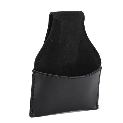 Alomejor Black Billiard Chalk Holder Pouch PU Leather Lightweight Pool Bag with Compact Capacity for Cleaning