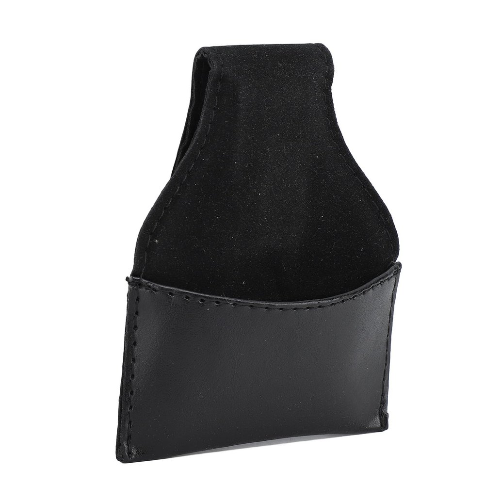 Alomejor Black Billiard Chalk Holder Pouch PU Leather Lightweight Pool Bag with Compact Capacity for Cleaning