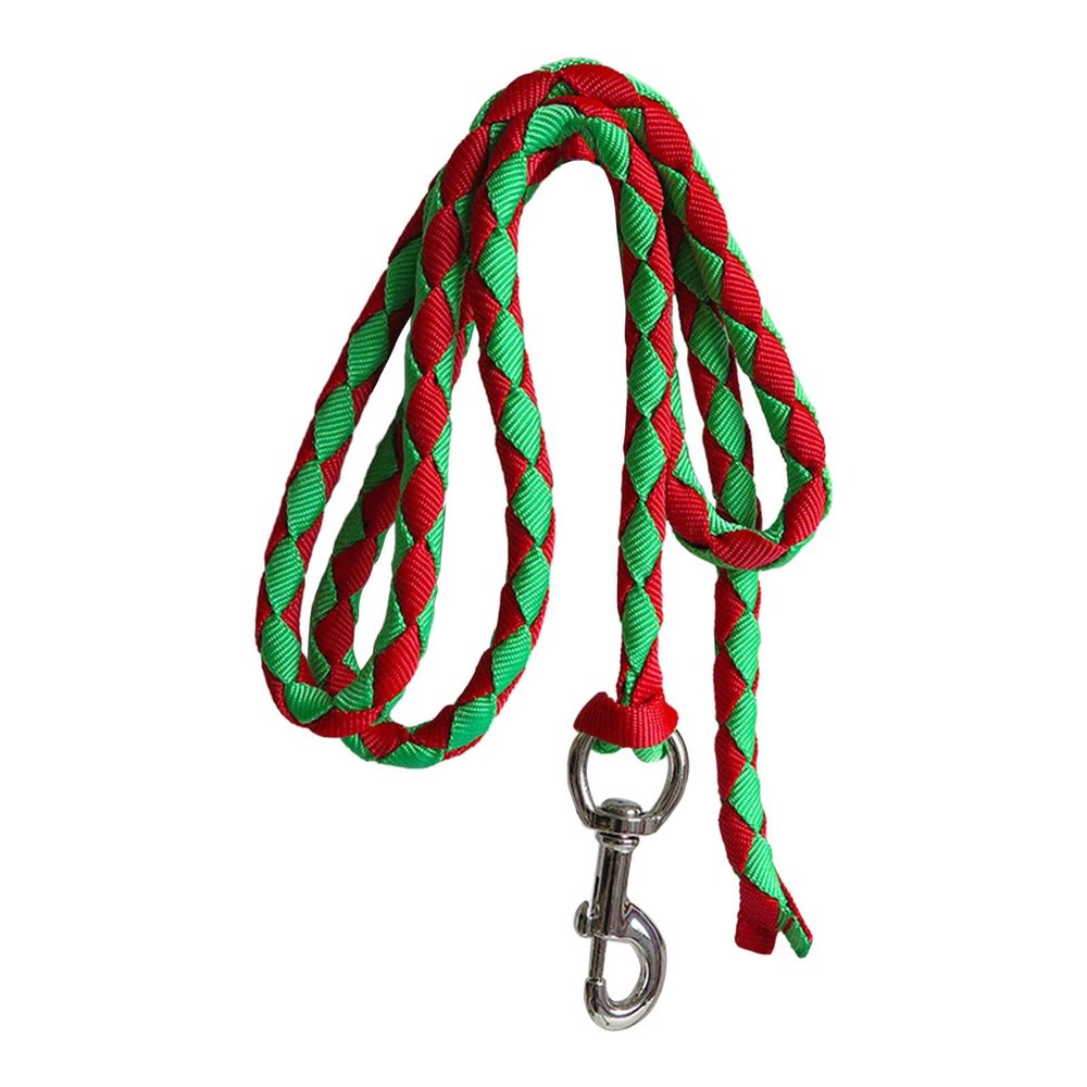 Almencla Horse Lead Rope with Bolt Snap, Braided Horse Rope, Equestrian Lead Rope for Training, 2.5meters Green Red