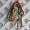Almencla Horse Lead Rope with Bolt Snap, Braided Horse Rope, Equestrian Lead Rope for Training, 2.5meters Green Red view 4