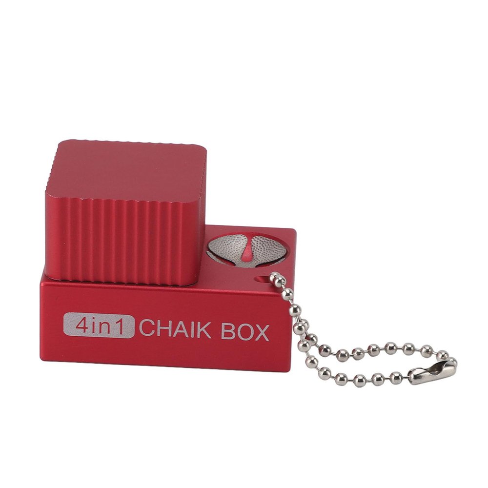 Alomejor Aluminum Pool Chalk Holder 4 in 1 Cue Stick Chalk Clamp/Holder Compact Tip Pricker with Sandpaper Grinder Portable