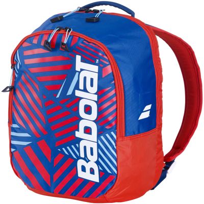 Babolat Jr Tennis Backpack (White/Blue/Red), 26 x 15 x 41 cm., 753109-209
