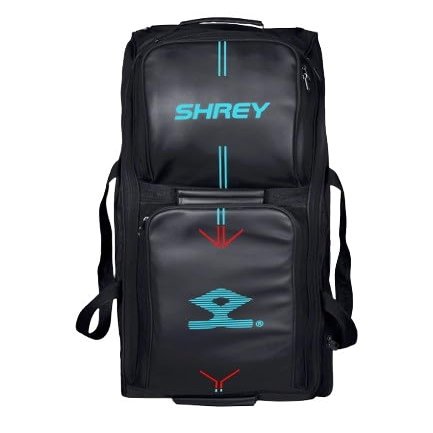 Shrey Meta 120 Wheelie Cricket Bag  Black | 121L Capacity | 3 Bat Pockets | Shoe & Helmet Sections