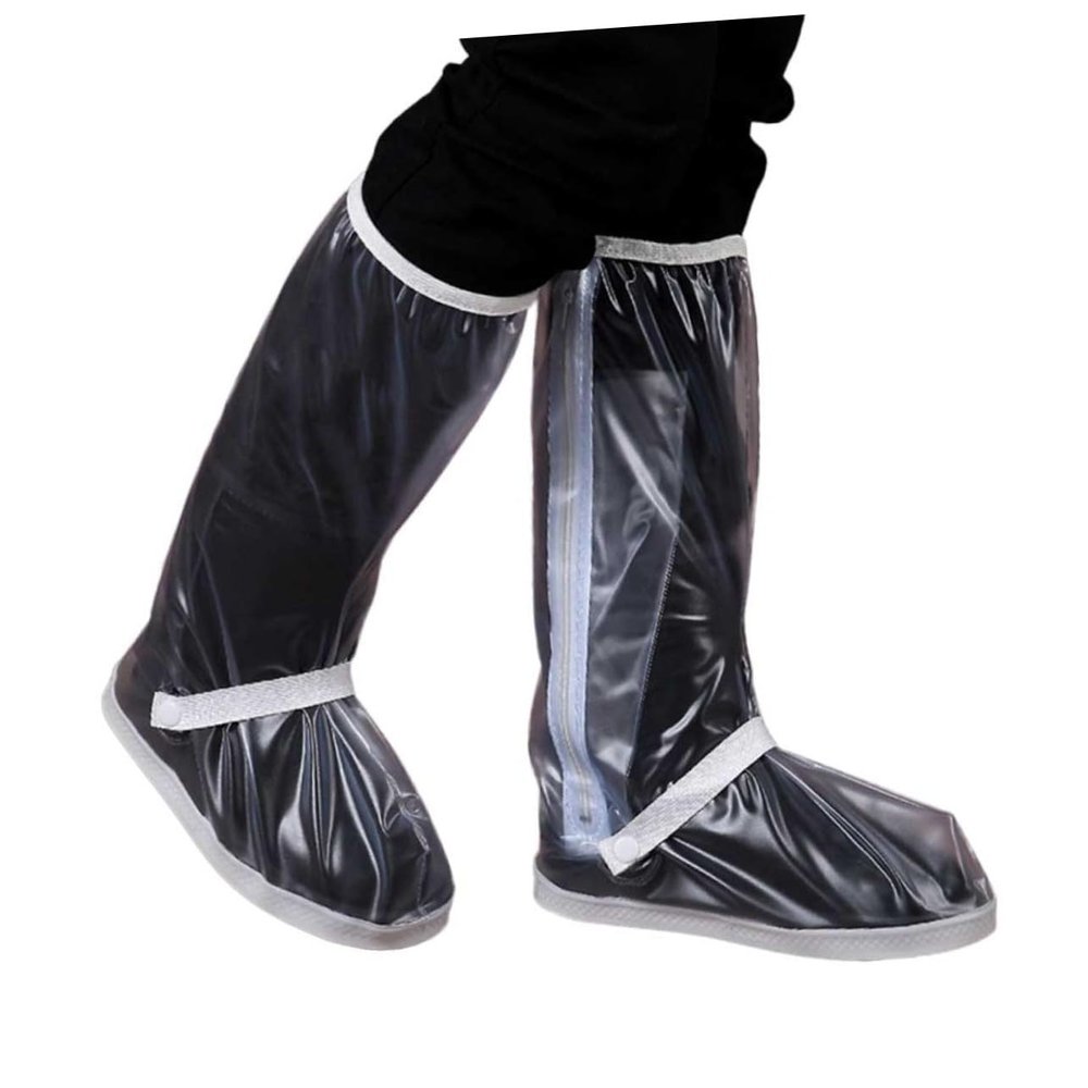 CALLARON Rain Boots Shoes Covers Lightweight Rainboots for Women Men Elastic Wrap Non-slip Twill Sole Reflective Strip Easy to Install for Cycling Hiking Daily Life School Office Garden